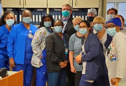 Northwell Health staff receives Multiplying Good’s One in a Million Award photogrpah.