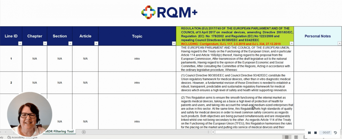 RQM+ Shares Free Search and Filter Tool For The EU Medical Device Regulation