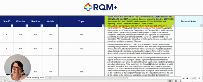 Rqm+ Shares Free Search And Filter Tool For The Eu Medical Device Regulation